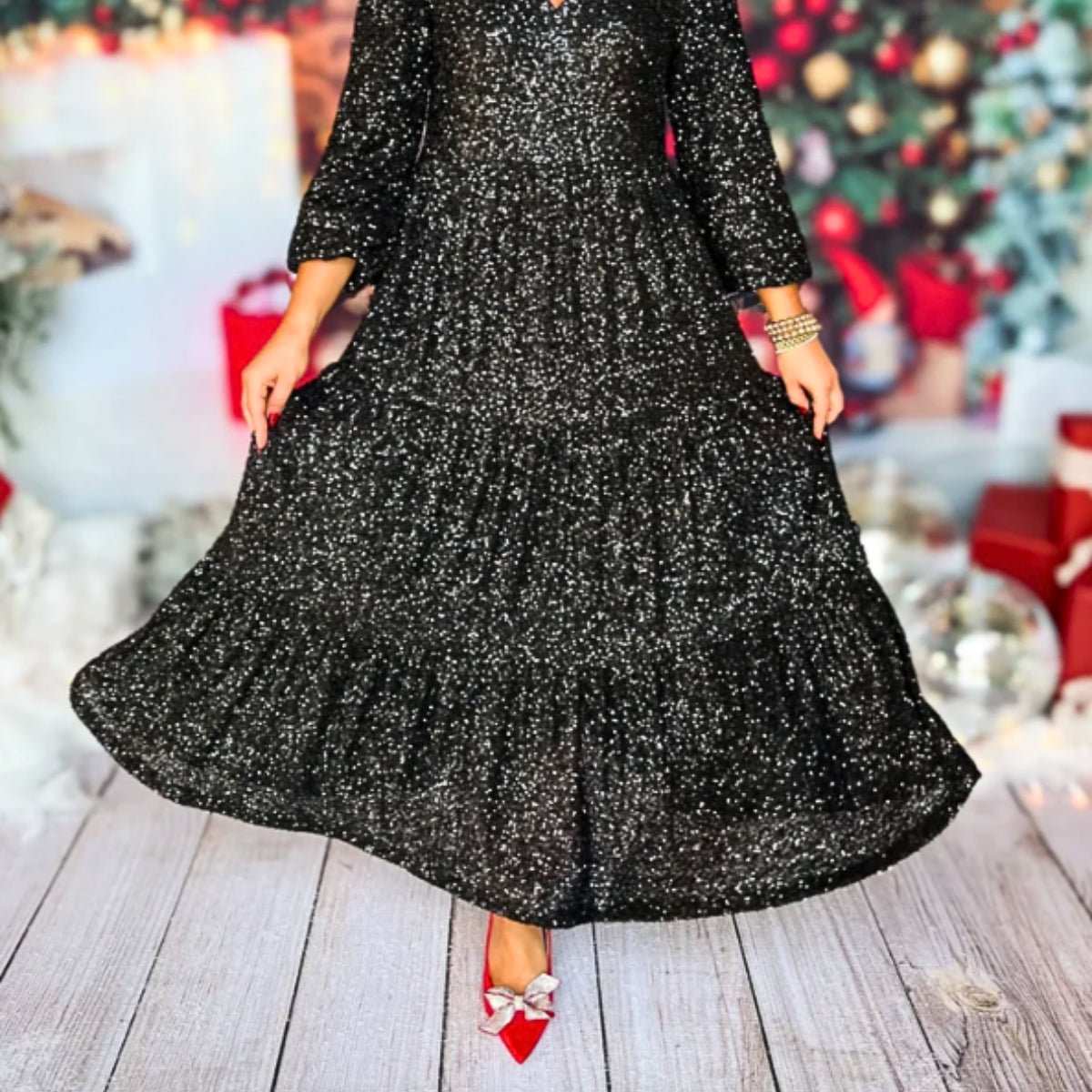 Johanna | Funkelndes Pailletten-Maxikleid