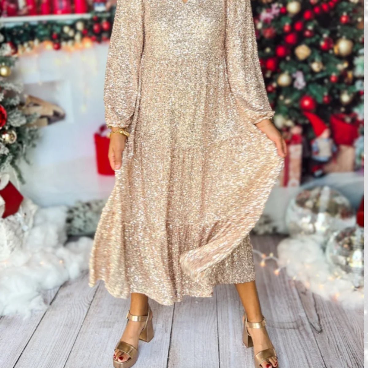 Johanna | Funkelndes Pailletten-Maxikleid