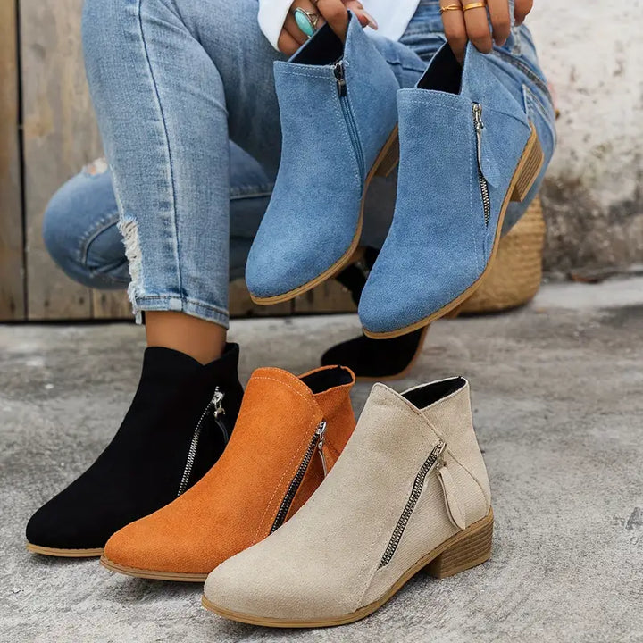 Dani | Trendige Wildlederstiefel mit Absatz