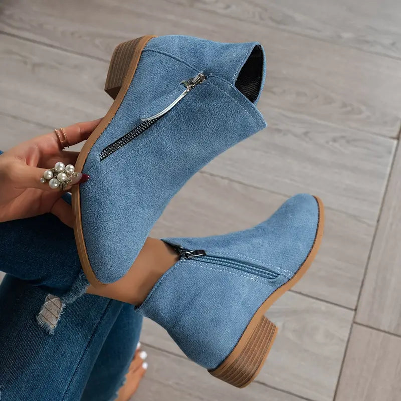Dani | Trendige Wildlederstiefel mit Absatz