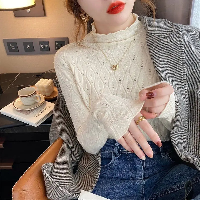Vroni | Gemusterter Strickpullover in Einheitsgröße
