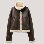 Anna-Luise | Vintage-Bikerjacke mit Teddyfutter