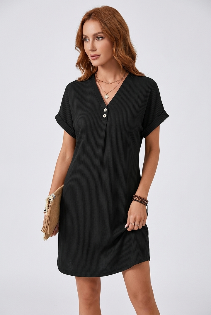 Elin | Fließendes Midikleid mit V-Ausschnitt