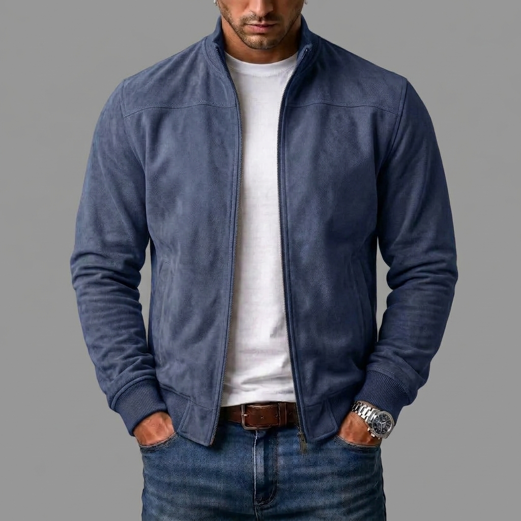 Holger | Herren-Bomberjacke in Wildlederoptik