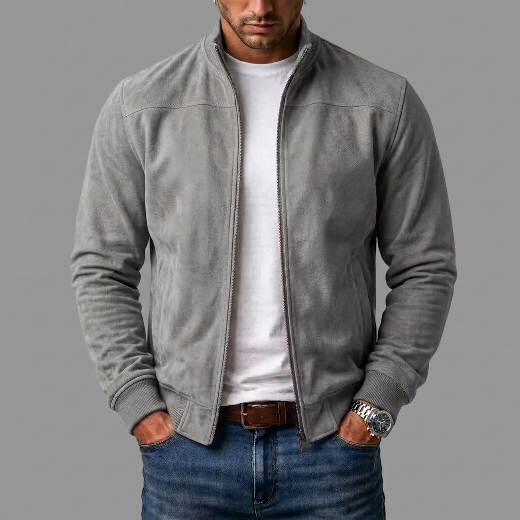 Holger | Herren-Bomberjacke in Wildlederoptik