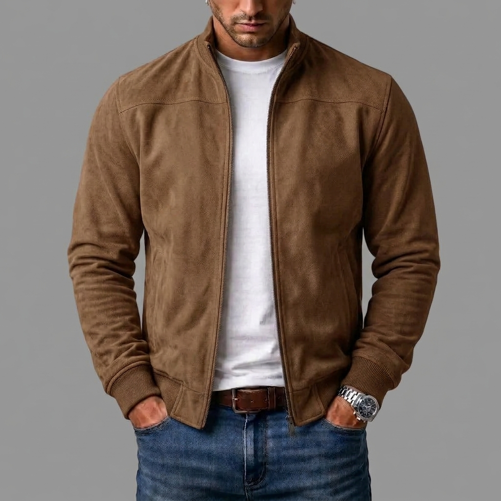Holger | Herren-Bomberjacke in Wildlederoptik
