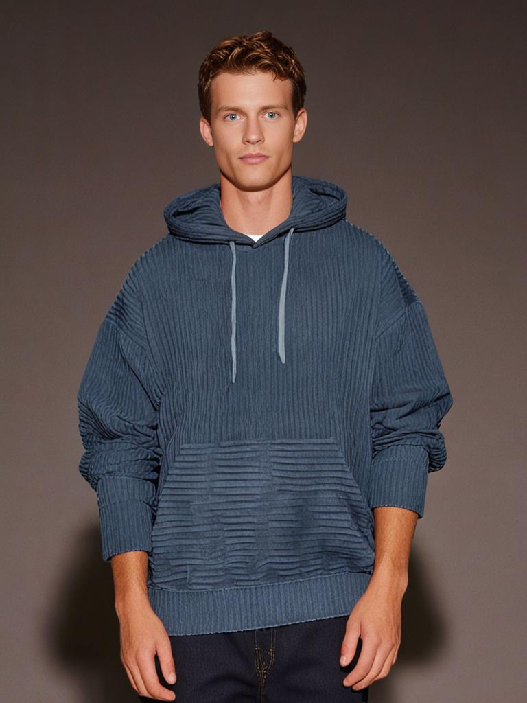 Horst | Superweicher gestreifter Cord-Hoodie