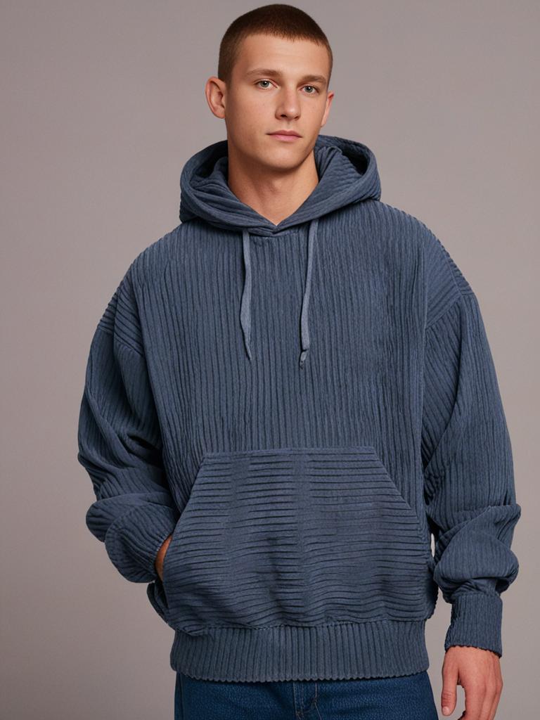 Horst | Superweicher gestreifter Cord-Hoodie