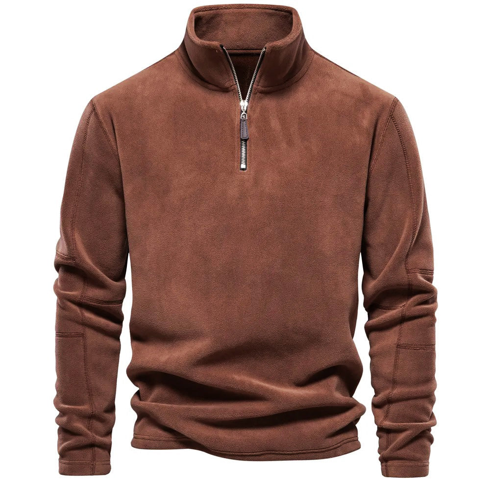Gerhard | Weicher Fleece-Pullover mit Stehkragen