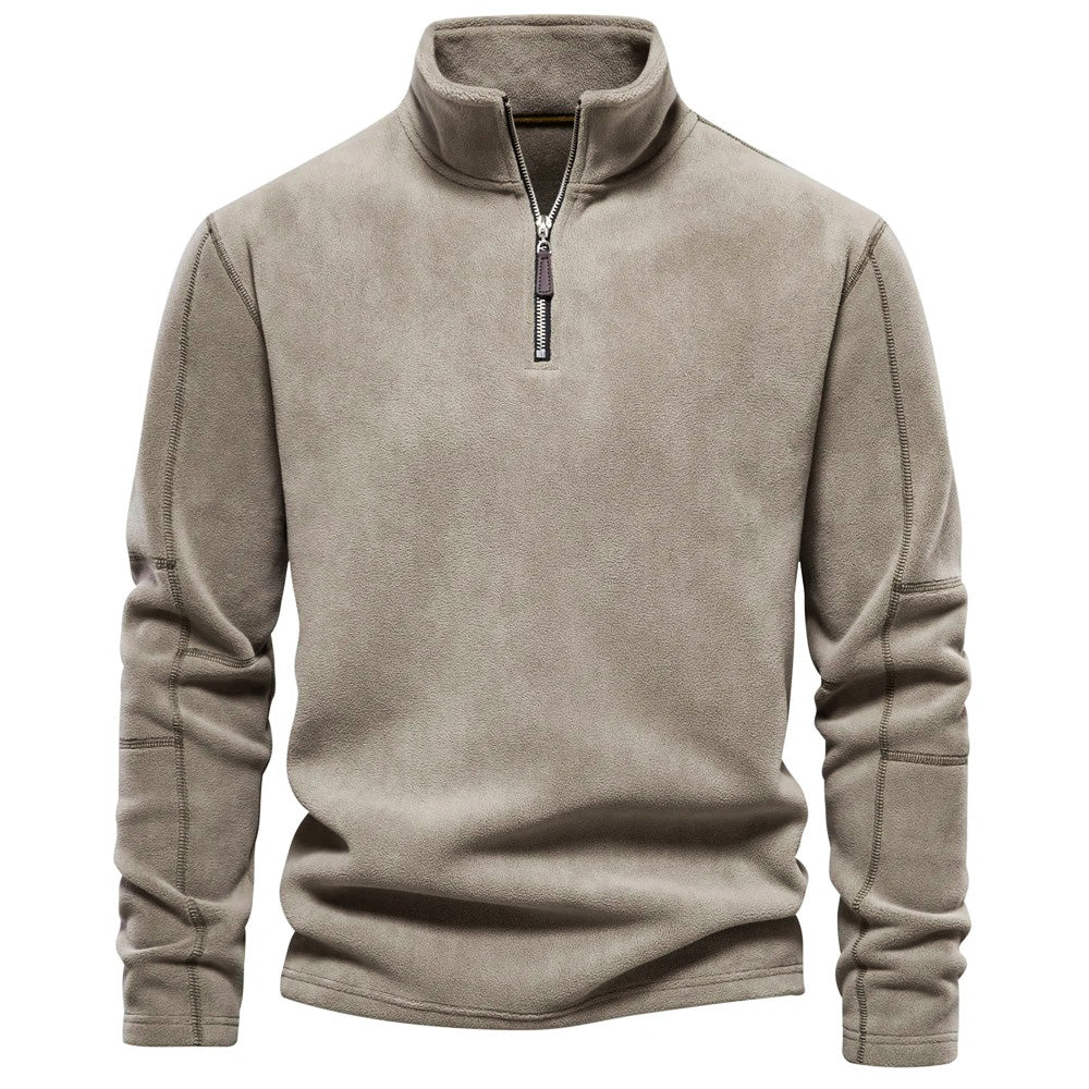 Gerhard | Weicher Fleece-Pullover mit Stehkragen