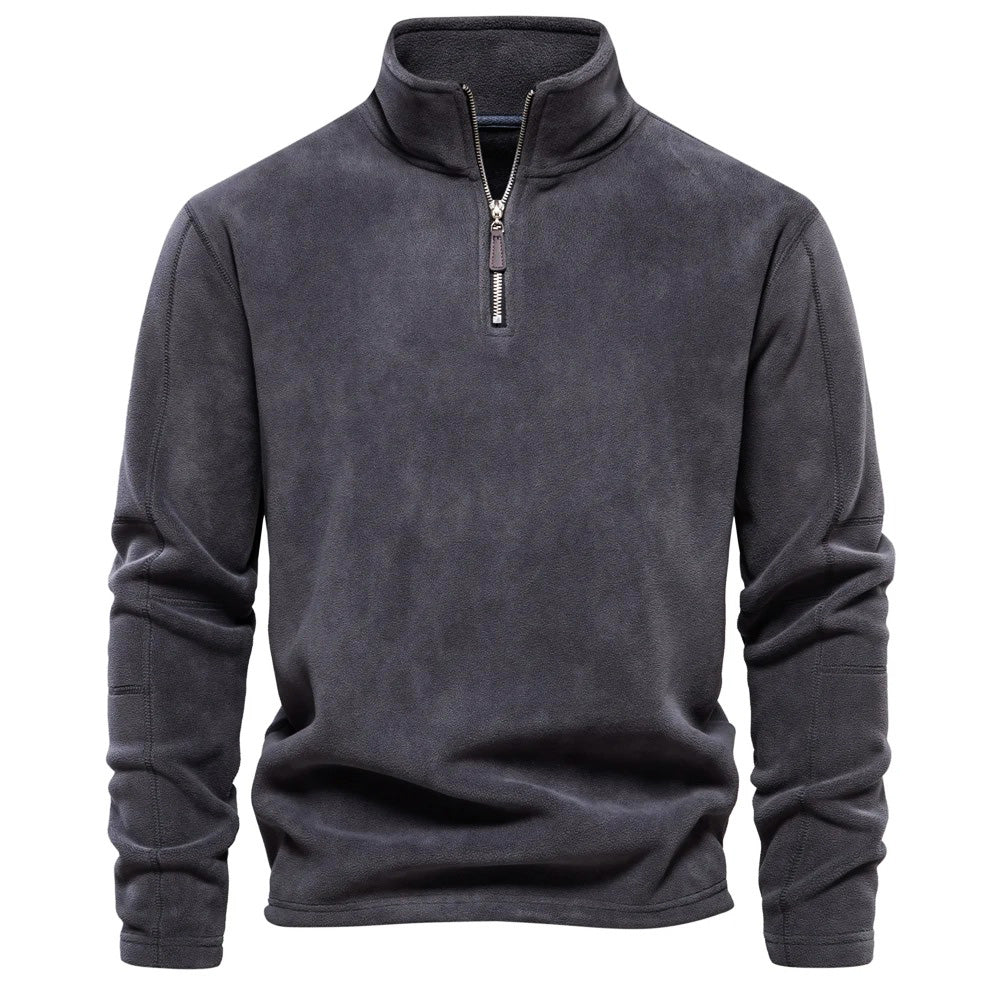 Gerhard | Weicher Fleece-Pullover mit Stehkragen