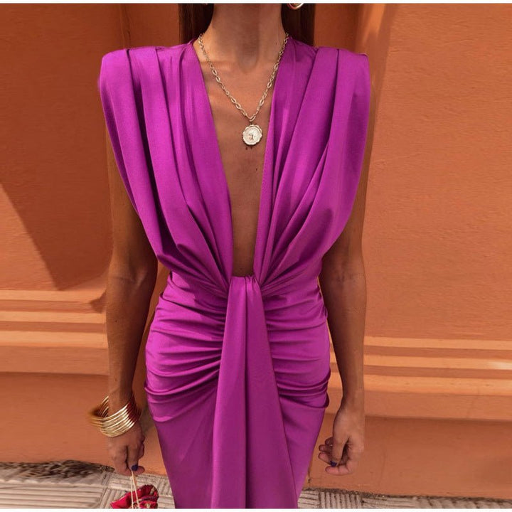 Isabelle | Festkleid mit tiefem V-Ausschnitt