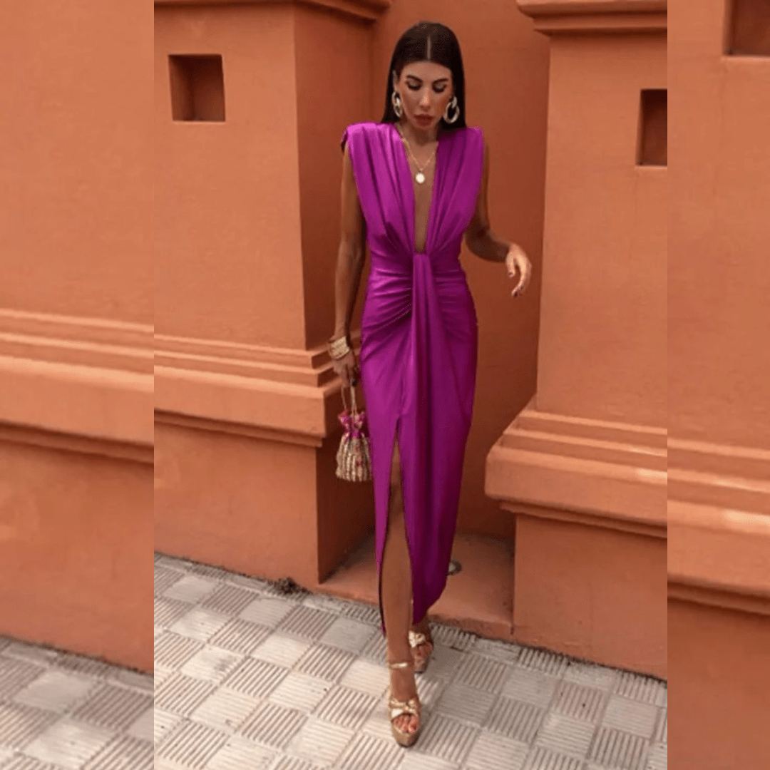 Isabelle | Festkleid mit tiefem V-Ausschnitt