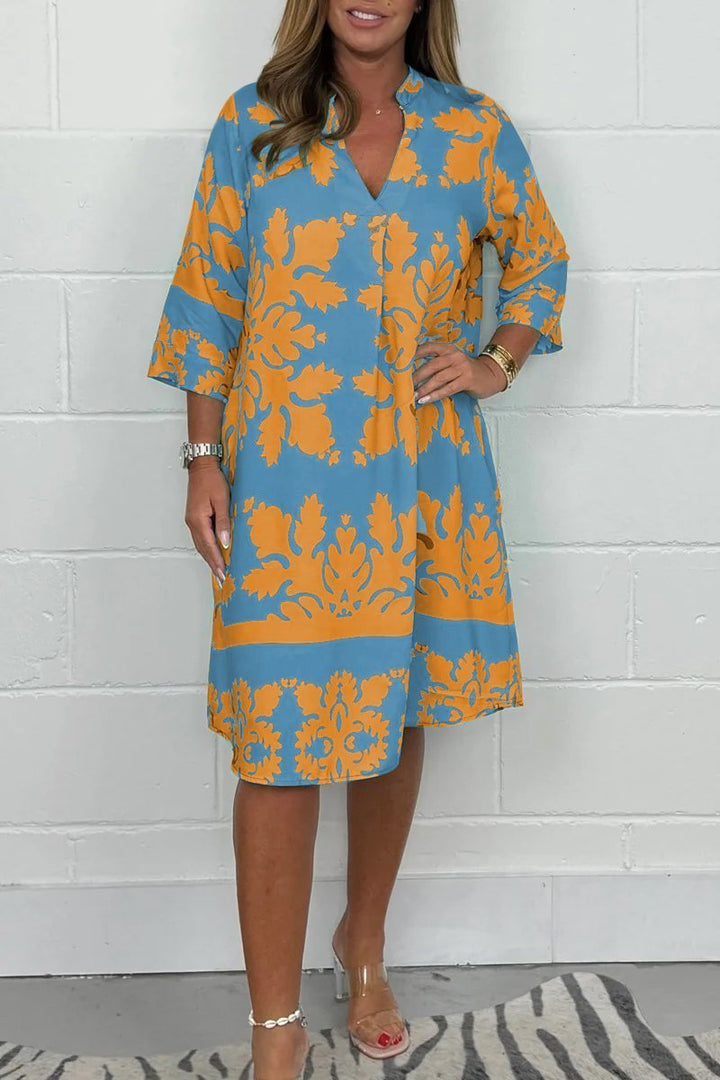 Niva | Glänzendes Frühlings-Midikleid