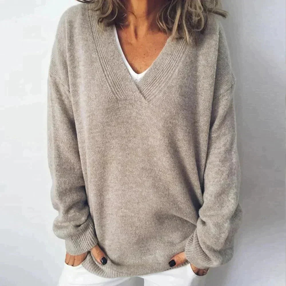 Marit | Locker gestrickter Pullover mit V-Ausschnitt