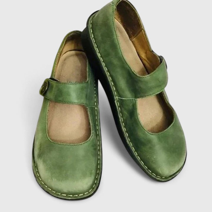 Berit | Riemenschuhe aus Leder mit runder Spitze