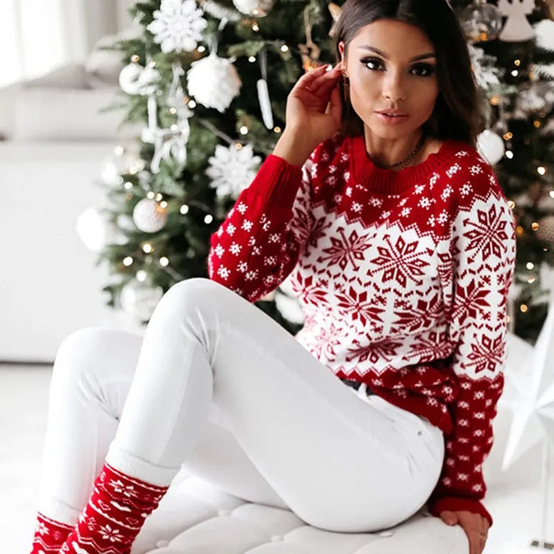 Zelda | Winterlicher Strickpullover mit Rundhalsausschnitt