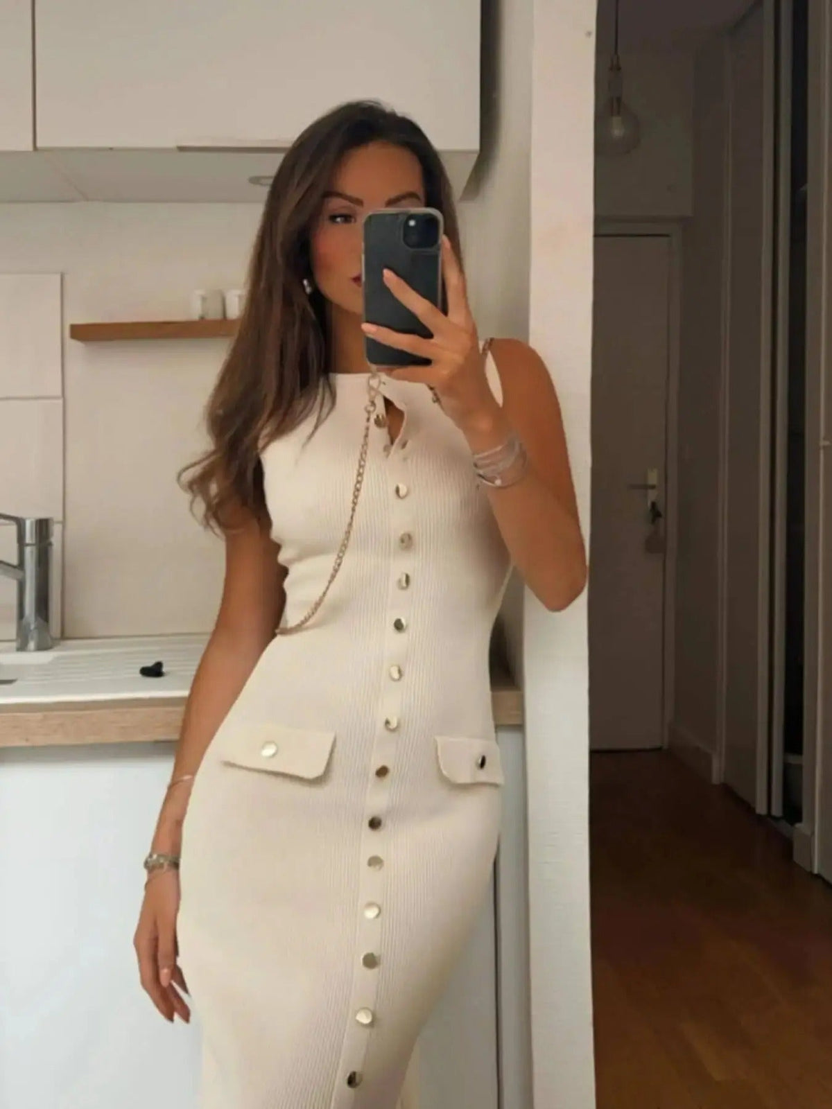 Hanne-Lotte | Elegantes Maxikleid aus Strick