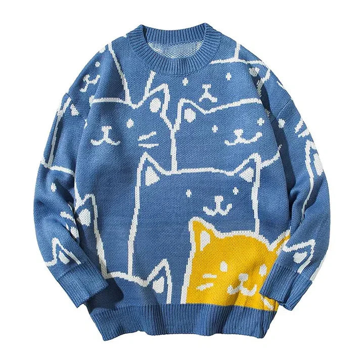 Yara | Strickpullover mit Katzenmotiv