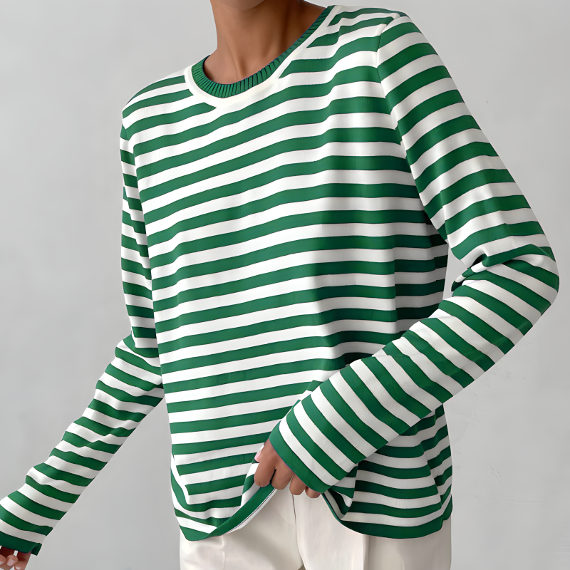 Rosalie | Langarmshirt mit Rundhalsausschnitt und Streifen