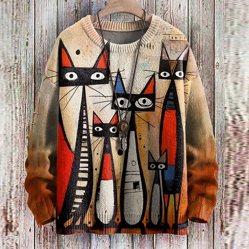 Zora | Strickpullover mit Graffiti-Print