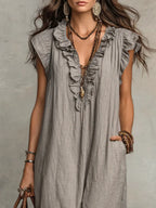 Norea | Boho-Kleid aus Leinen &amp; Baumwolle