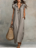 Norea | Boho-Kleid aus Leinen &amp; Baumwolle