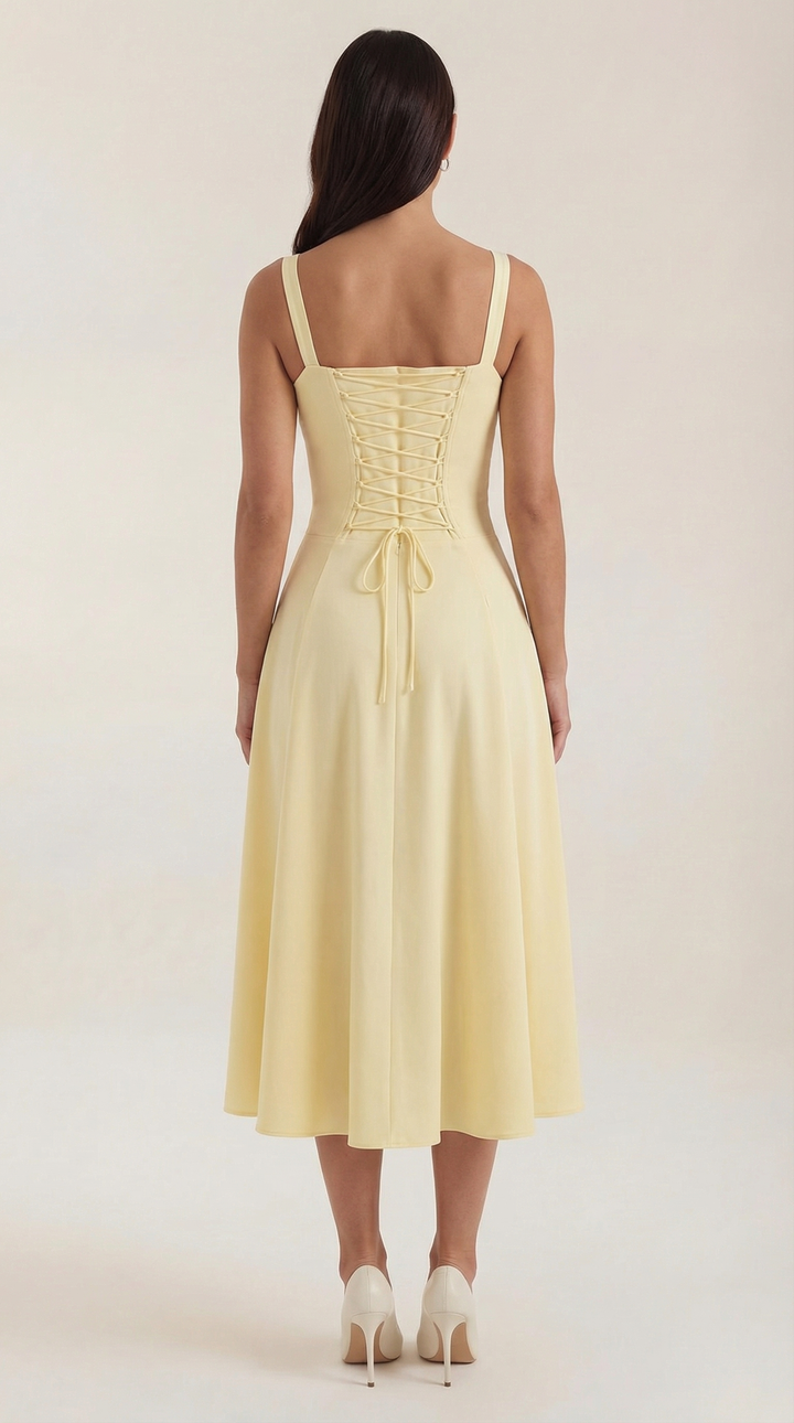 Elvira | Midikleid mit Schnürung