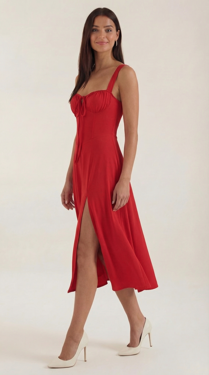 Elvira | Midikleid mit Schnürung