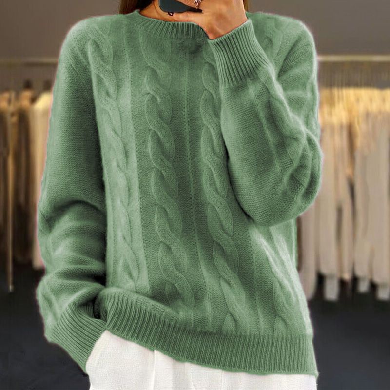 Kim | Zopfmusterpullover mit Rundhalsausschnitt