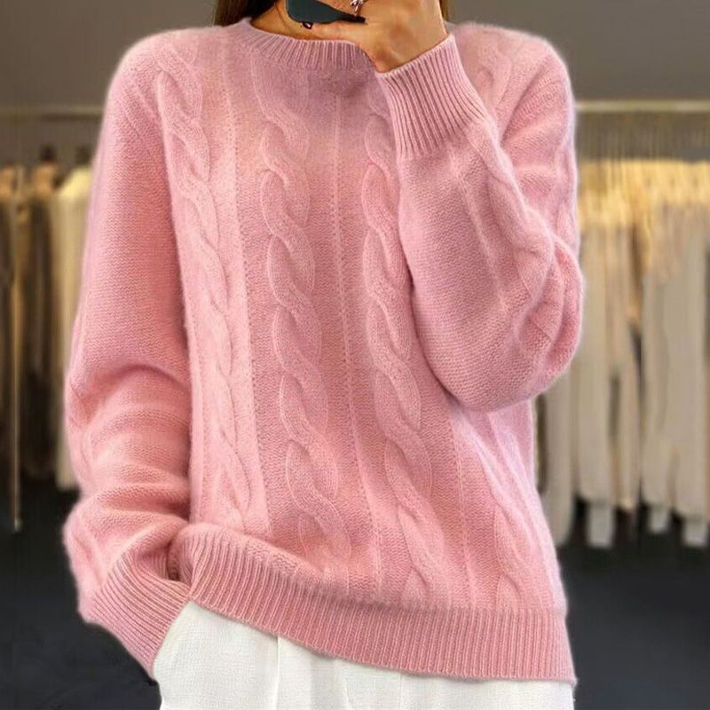 Kim | Zopfmusterpullover mit Rundhalsausschnitt
