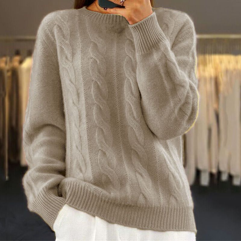 Kim | Zopfmusterpullover mit Rundhalsausschnitt