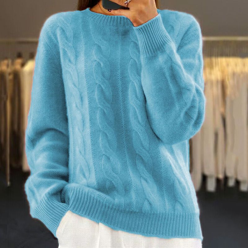 Kim | Zopfmusterpullover mit Rundhalsausschnitt