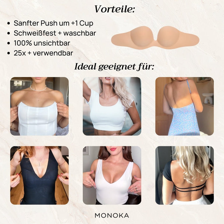 Lola | Trägerloser Pushup-Klebe-BH