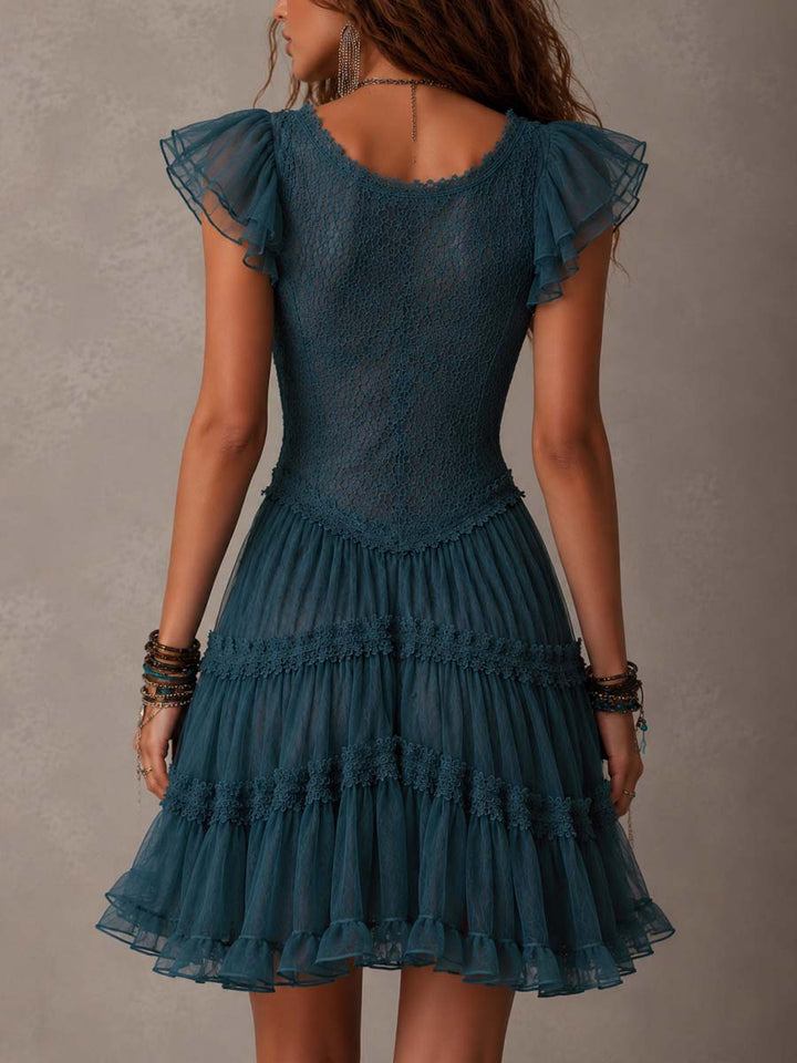 Rosalie | Retro-Minikleid aus Spitze und Chiffon mit Rüschen