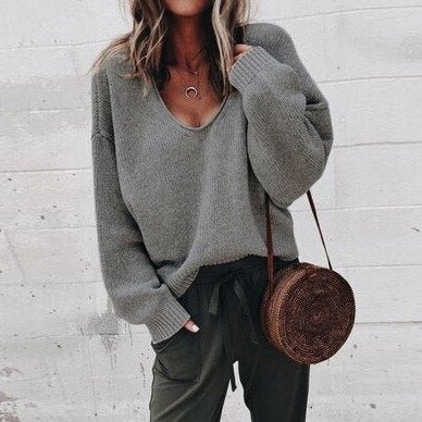 Wenda | Strickpullover mit tiefem V-Ausschnitt