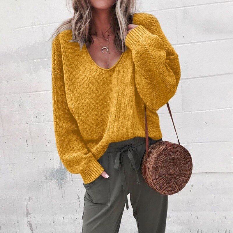 Wenda | Strickpullover mit tiefem V-Ausschnitt