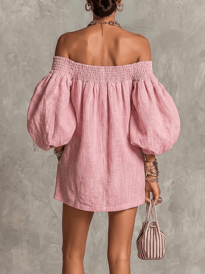 Franka | Off-Shoulder-Minikleid mit Laternenärmeln