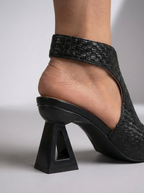 Aura | Geflochtene Heels mit Blockabsatz